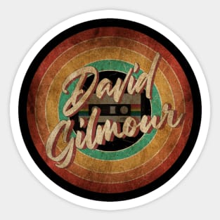 David Gilmour Vintage Circle Art Sticker